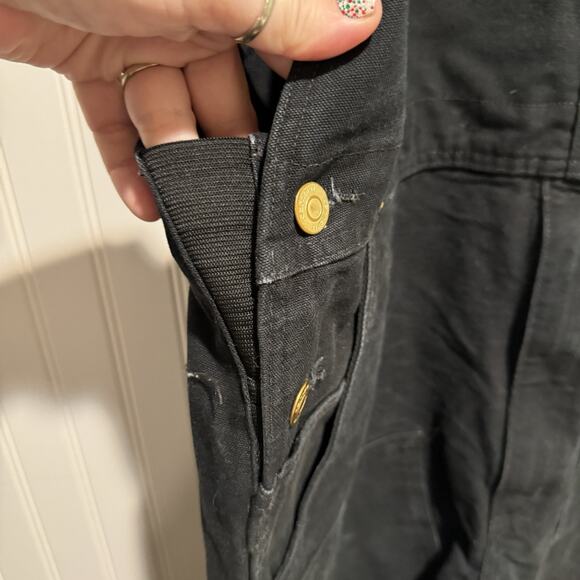 Carhartt Black Unlined Duck Bib Overalls Mens 38/32 - Picture 4 of 7
